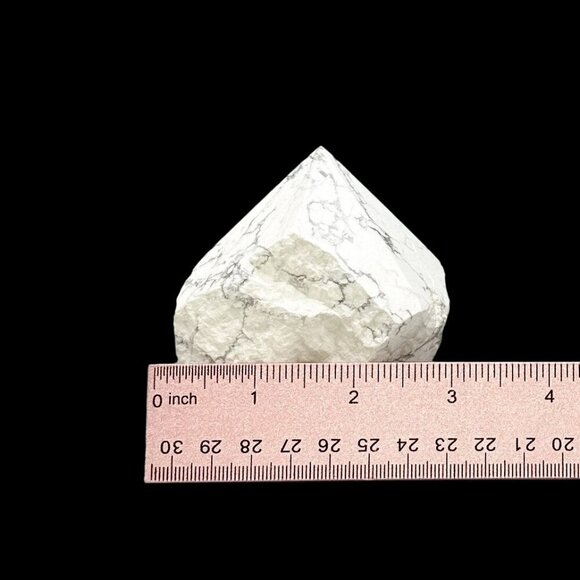 White Howlite Crystal, Generator Point, Rough Base, Polished Point, White Stone - Picture 10 of 10